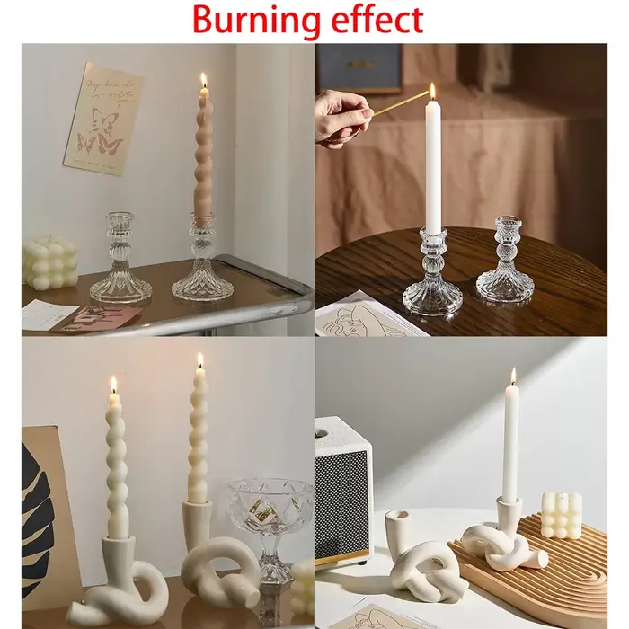 Bougies Pilier Spirales Classiques Longues Cire de Paraffine Pour Décoration Maison Occasions Spéciales Soirées Romantiques