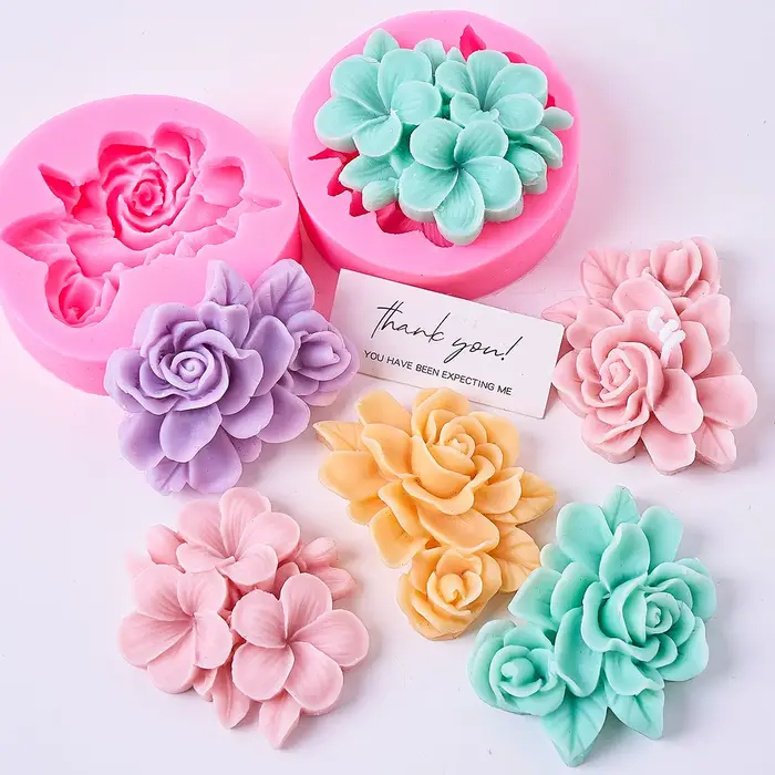 Moule à bougie en silicone pour fleurs de gardénia, création de bougies parfumées, décoration de maison et arts-créatifs pour des occasions spéciales