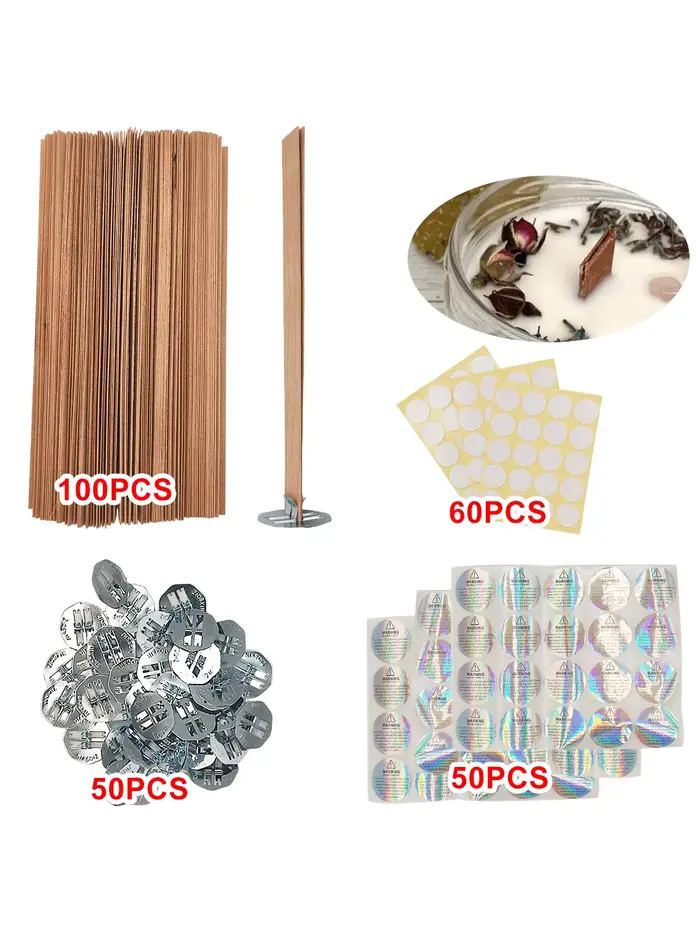 100 pièces/200 pièces pour mèches de bougies en bois de cerisier pour bougies, mèches de bougies en 