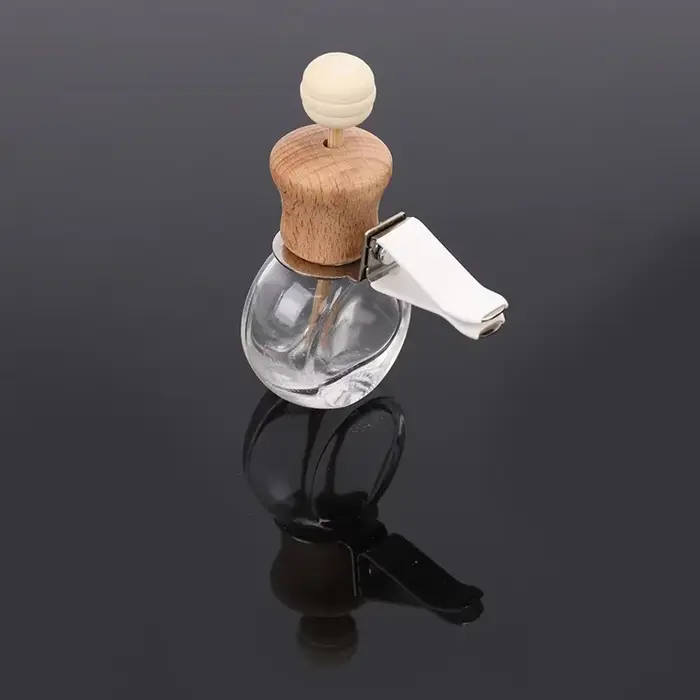 Désodorisant bouteille de parfum pendentif huiles essentielles voiture suspendus Clips en verre