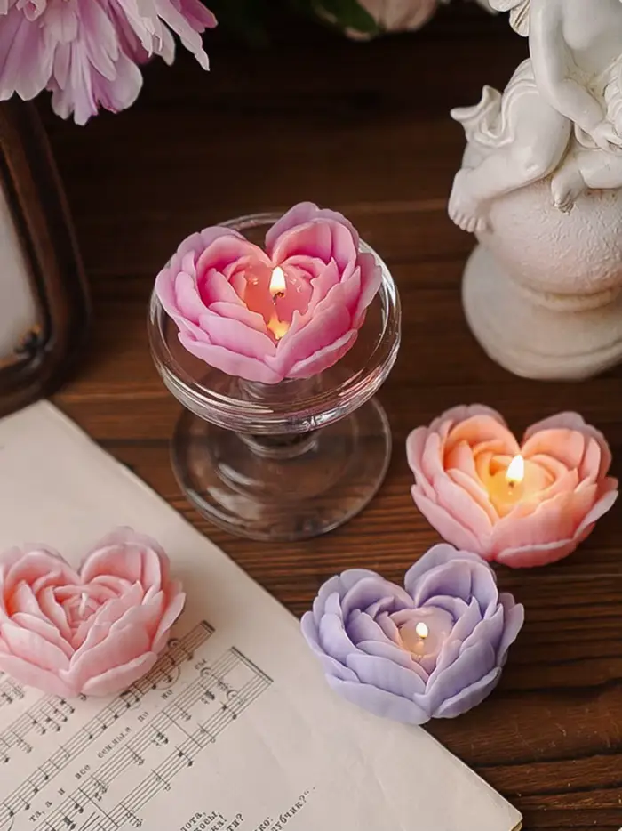 Bougie parfumée en forme de rose