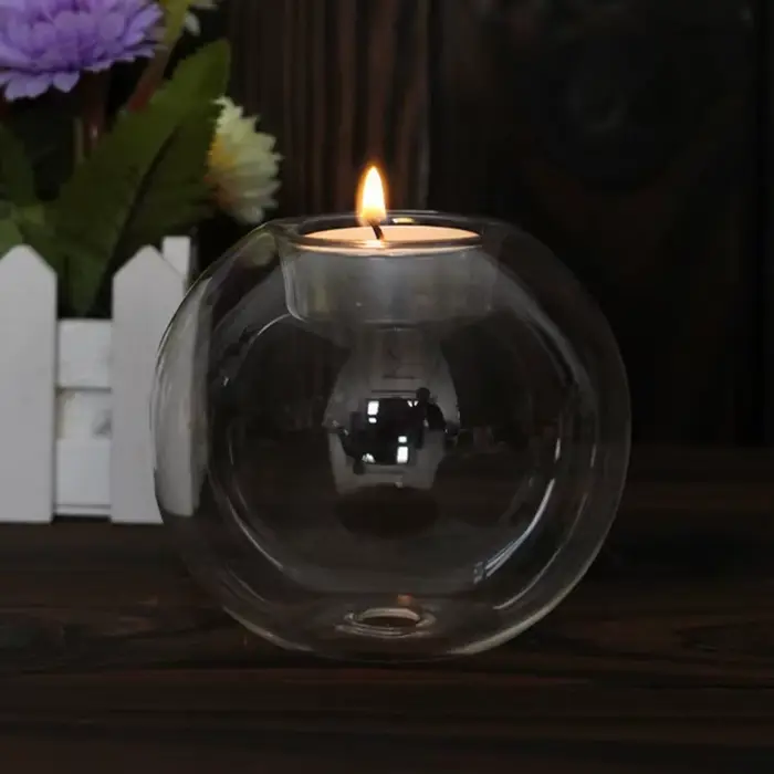 Bougeoir en verre Transparent