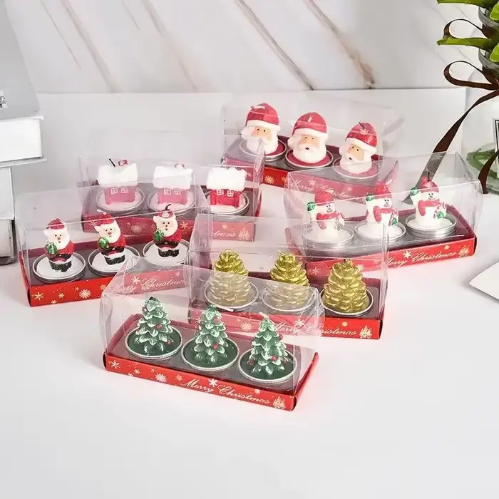 Bougie de Noël bonhomme en pain d'épice bonhomme de neige créatif, coffret cadeau d'aromathérapie, décoration de la maison, cadeaux d'anniversaire, 3 pièces