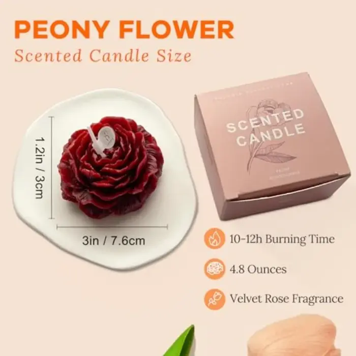 Bougie en forme de fleur de rose basse température