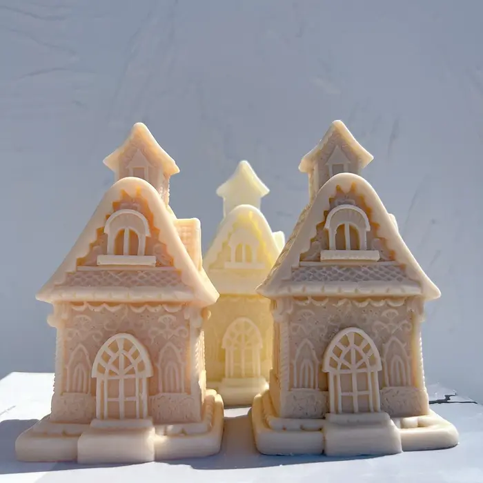 Moule en silicone pour maison en pain d'épice plâtre gypse maison victorienne de Noël pour bougie glaçage do it yourself artisanat fêtes de fin d'année occasions spéciales