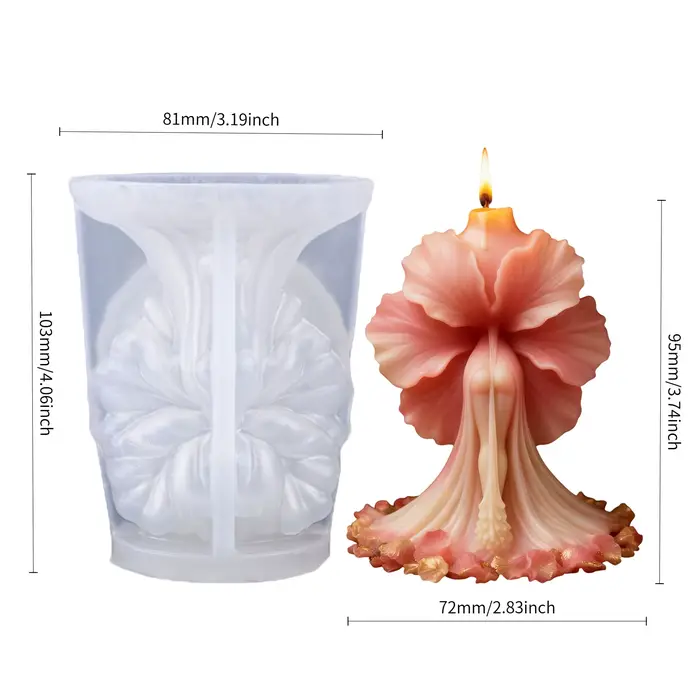 Moule de bougie de déesse de fleur romantique, soulagement rose doux, bougie ambiante faite à la mai