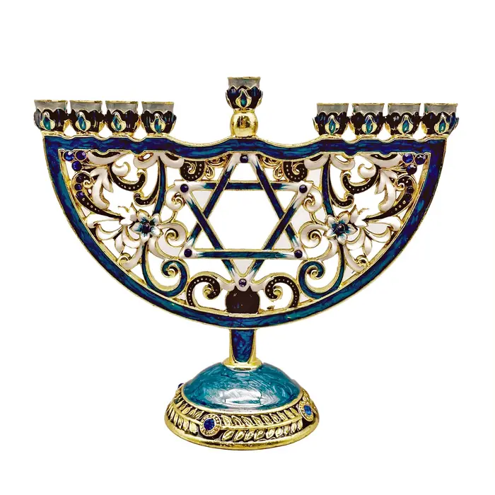 Bougeoir peint à la main pour Hanukkah Menorah, chandelier, support de bougie pour fête de noël, mar