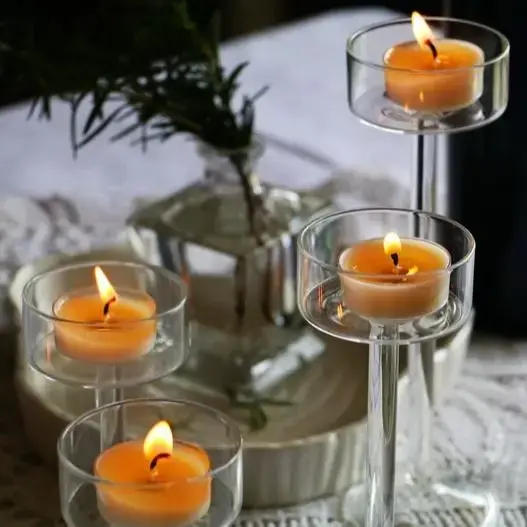 Ensemble de bougeoirs en verre