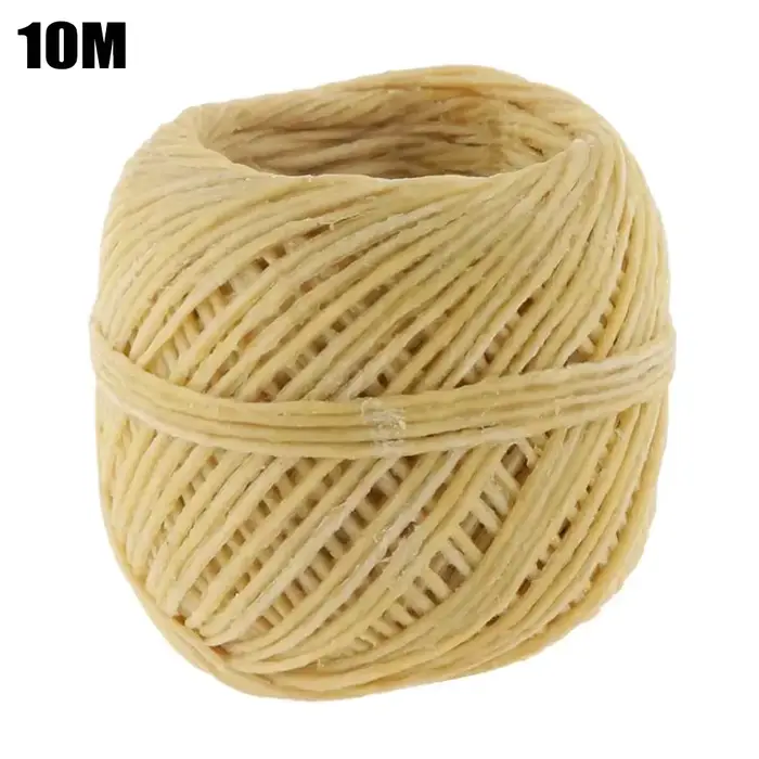 Rouleau de Cire d'Abeille Naturelle Enduit pour Bougie, Accessoire de Bougie, Chanvre, Pot, DIY, 1 Pièce, 10m