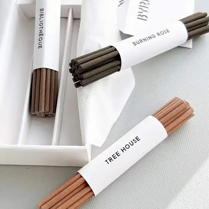 Byredo 60 pièces bâtons d'encens Trois Encens coffret cadeau Bibliothèque arbre maison brûlant Rose cadeaux de luxe