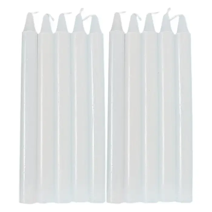 Bougies coniques naturelles à combustion longue durée, 10x bougies coniques courtes pour la survie,