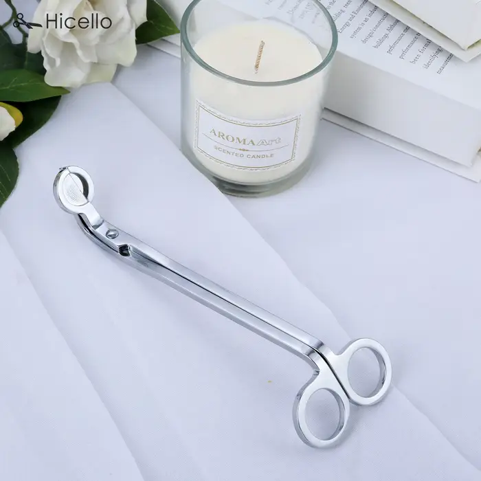 Coupe-mèche de bougie en acier inoxydable, ciseaux à bougie, coupe-mèche, tête ronde, 18cm, noir, Ro