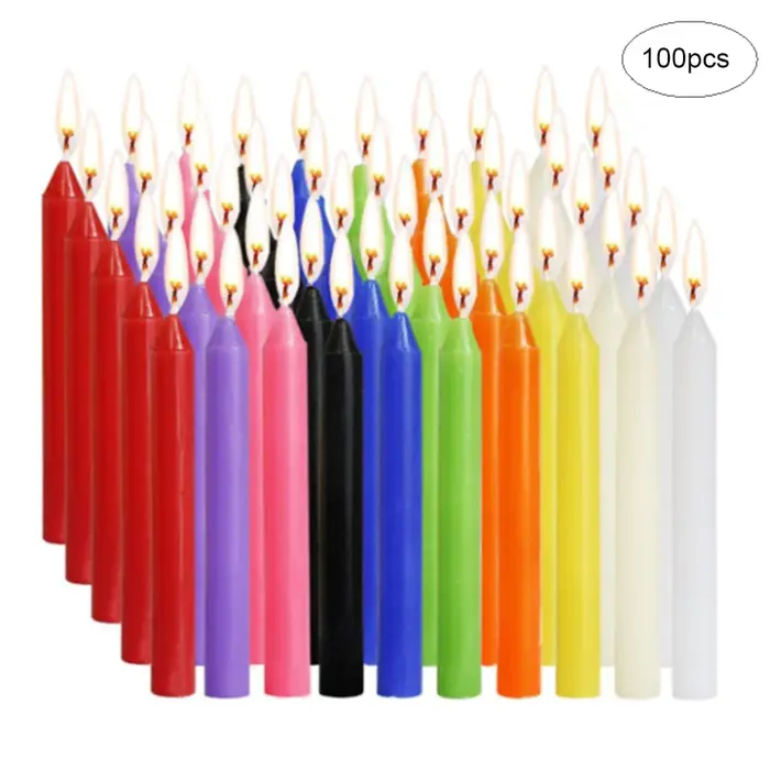 Mini bougies coniques colorées, 100 pièces, idéales pour le lancer des carillons, des rituels, des i