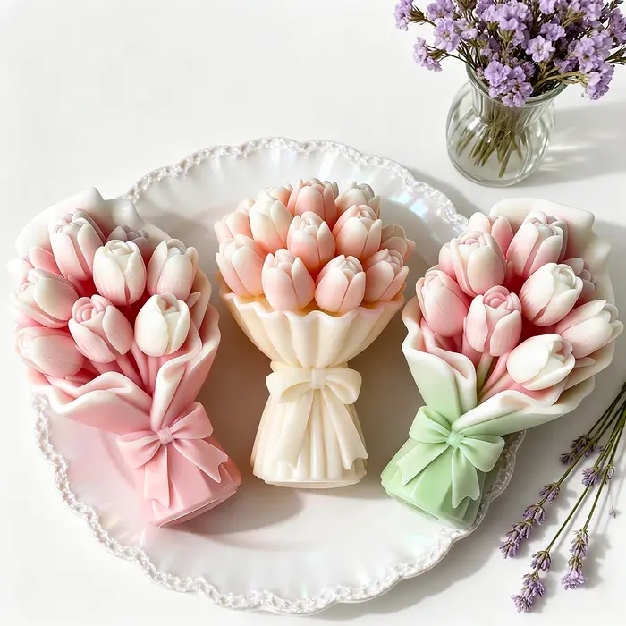 Moule à bougie en forme de bouquet de tulipes