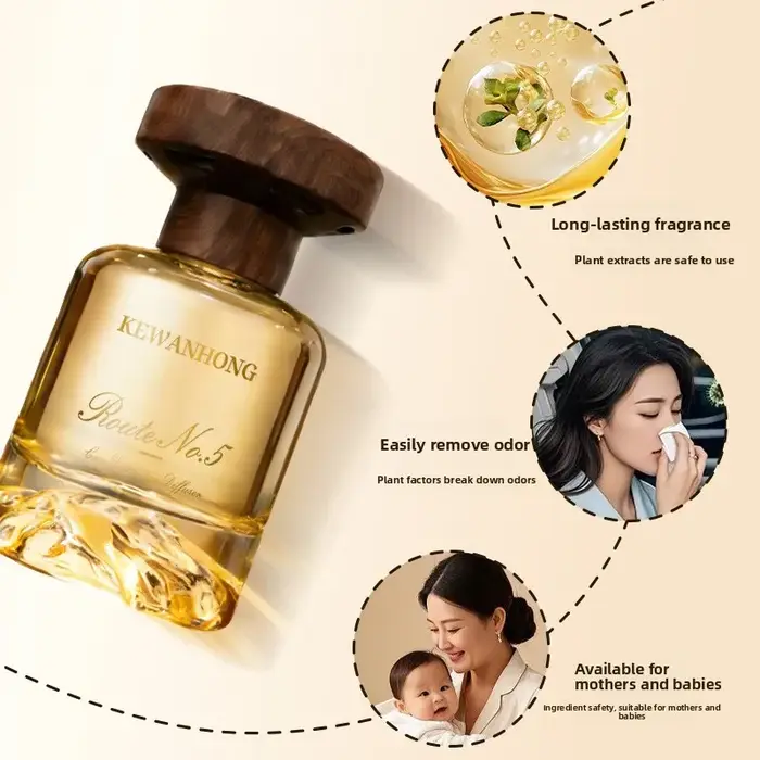 Parfum pour voiture de tourisme, décoration de siège de style luxe léger, parfum durable, parfum d'ambiance, purificateur d'air, parfum d'intérieur