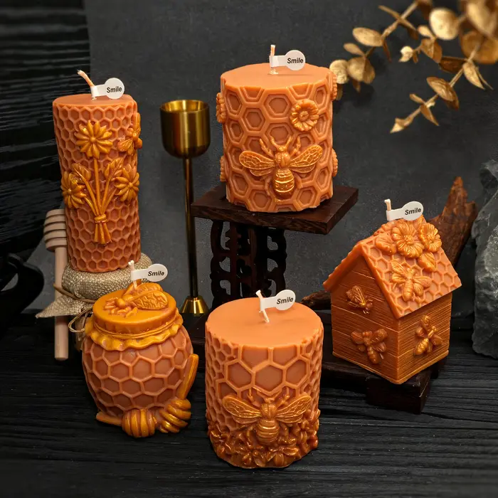 Moule à bougie 3D en silicone insecte avec motif floral pour cire, savon, résine, décoration maison et cadeau artisanal occasions spéciales