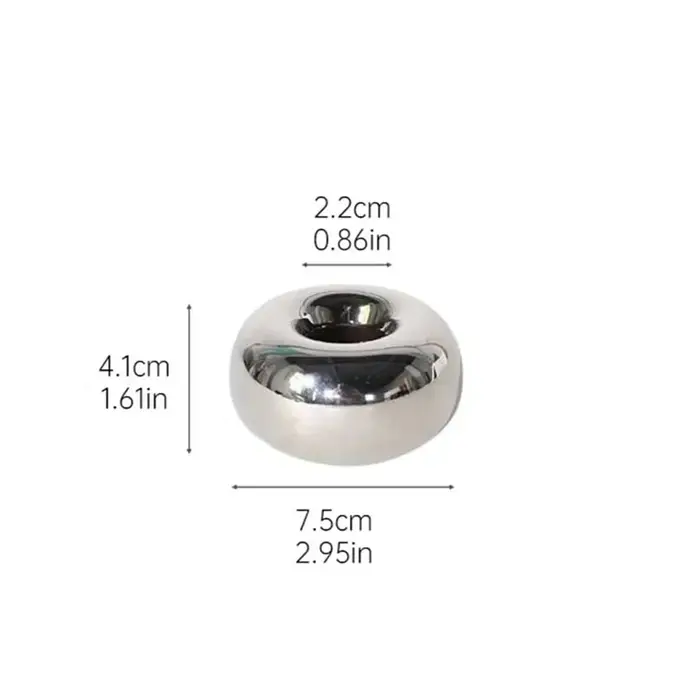 Bougeoir circulaire en céramique argenté, chandelier de bureau pour la maison, décor moderne et simp