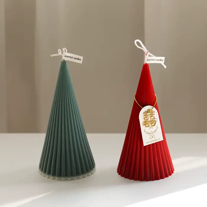 Moule à bougie conique rayé en plastique acrylique pour bricolage et décoration d'intérieur, outil aromathérapie, option couleur gris clair, projet de création artistique pour maison et cadeau occasionnel
