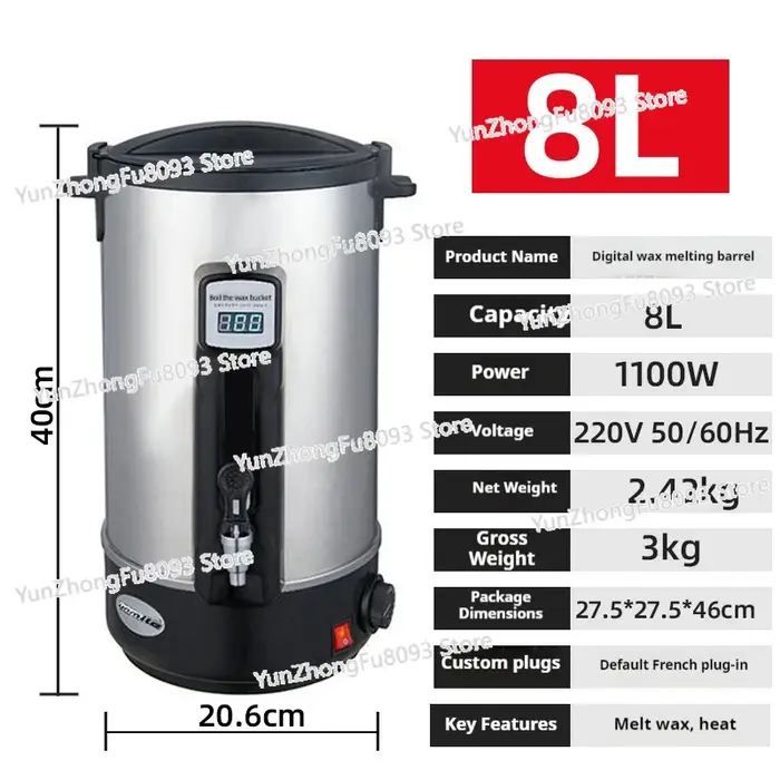 Fondeur de cire domestique 110V 220V 8L/10L pour la fabrication de bougies, chauffage rapide, haute 