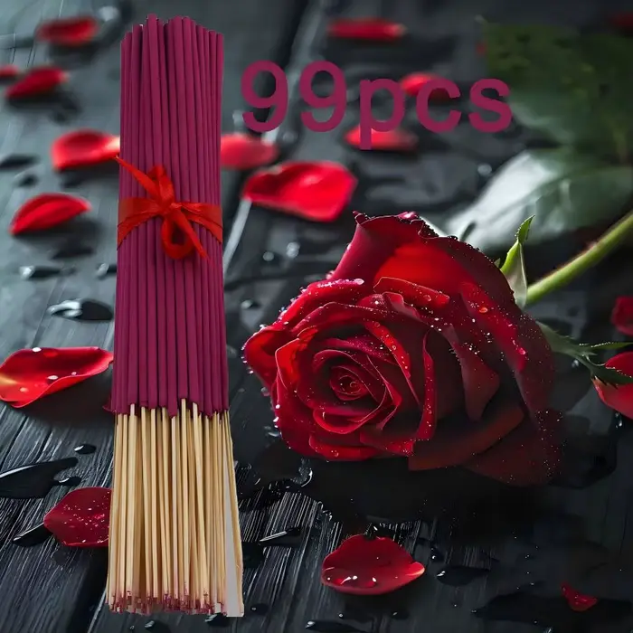 Bâtonnets parfumés, proposant quatre senteurs saisonnières : rose, lavande, bois de santal, jasmin, 