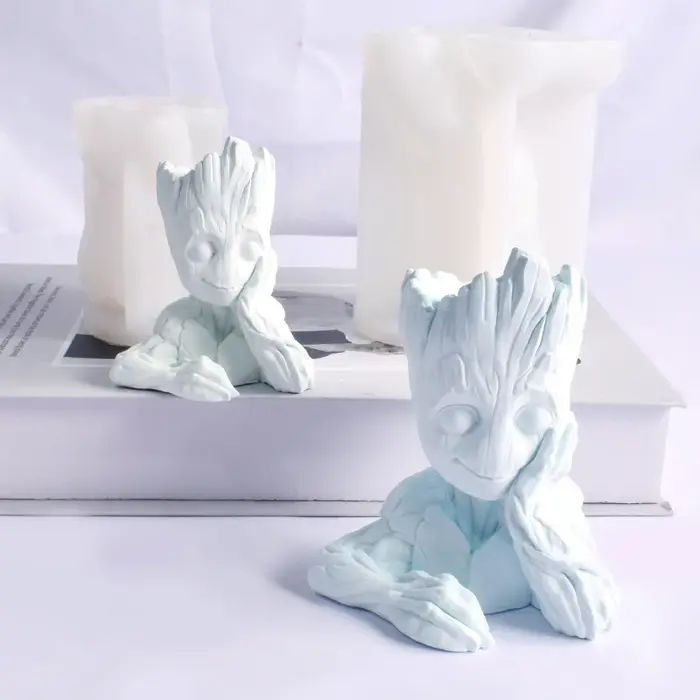 Nouveau 3d tridimensionnel grand arbre bougie Silicone moule bricolage à la main plâtre Groot bougies parfumées modèle outil
