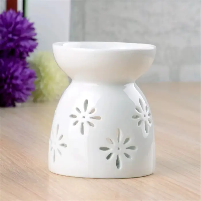 Photophore bougeoir en céramique pour diffuser huiles essentielles et encens création ambiance détente relaxation chambre salon occasionnelle