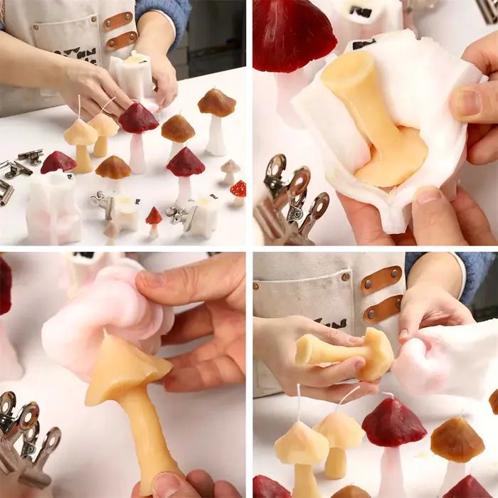 Moules en silicone en forme de champignon pour bougies