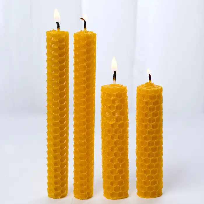 10 pièces flocons de cire d'abeille bricolage bougie enroulée à la main nid