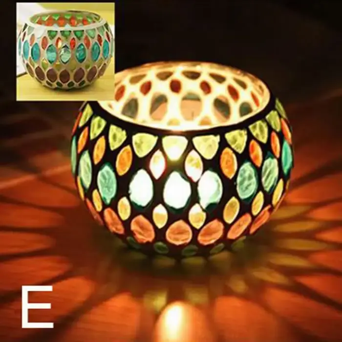 Bougeoir votif en verre mosaïque marocain, candélabre chauffe-plat, chandelier, décoration de maison