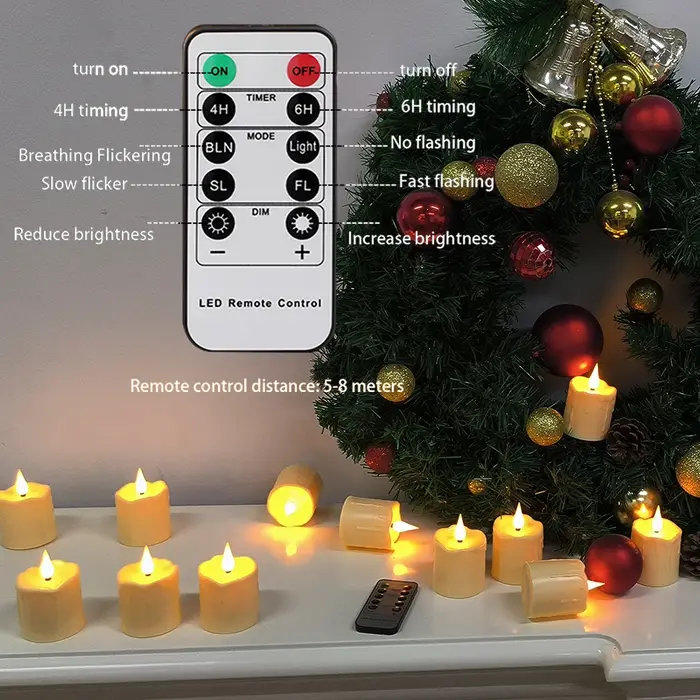 Bougie LED réaliste à flamme vacillante