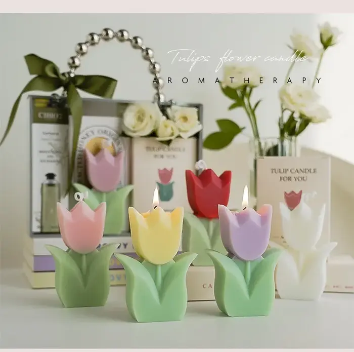 Bougie tulipe faite à la main