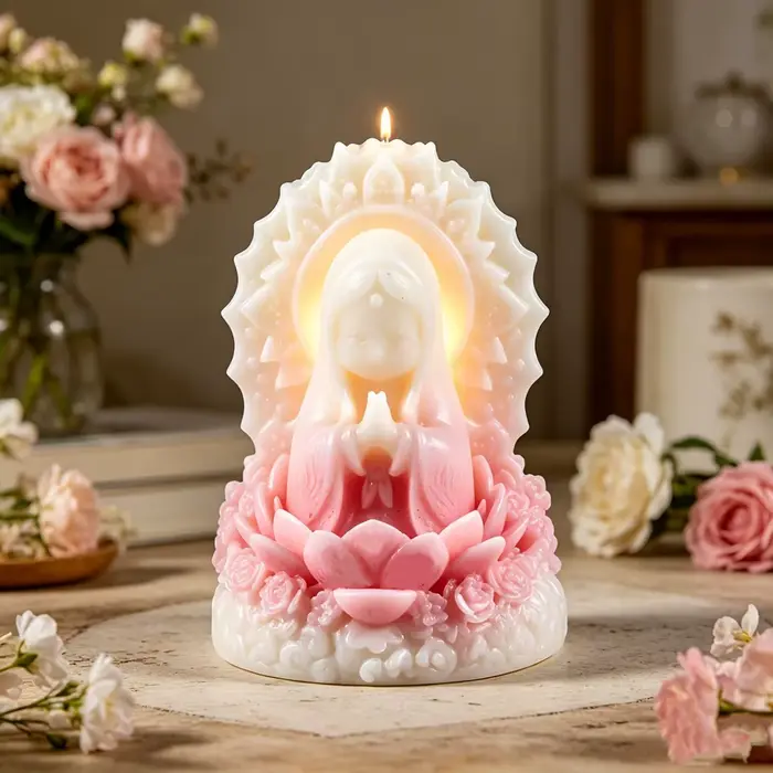 Moule en silicone 3D pour bougie parfumée en forme d'ange de dessin animé