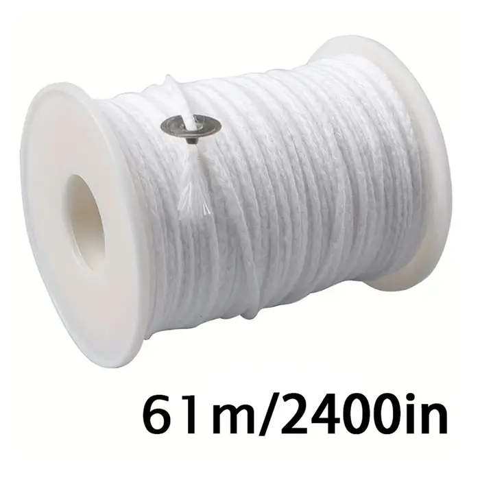 Mèche de bougie tissée en coton de 61m, accessoires de fabrication de bougies faits à la main, sans 
