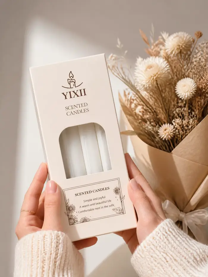 4 bougies parfumées à rayures verticales