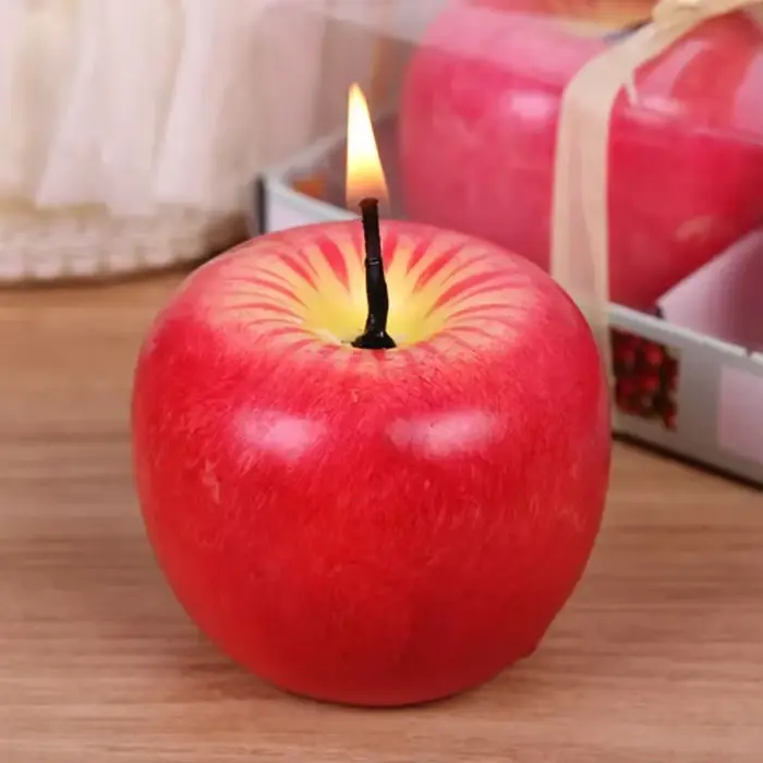 Bougie pomme créative, cadeau de réveillon de Noël