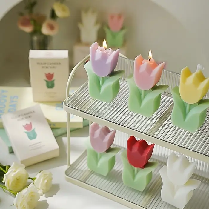 Bougies parfumées tulipes