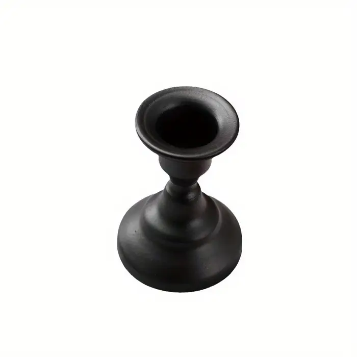 Porte-bougies métal noir design vintage pour mariages et fêtes romantiques chaleureuses