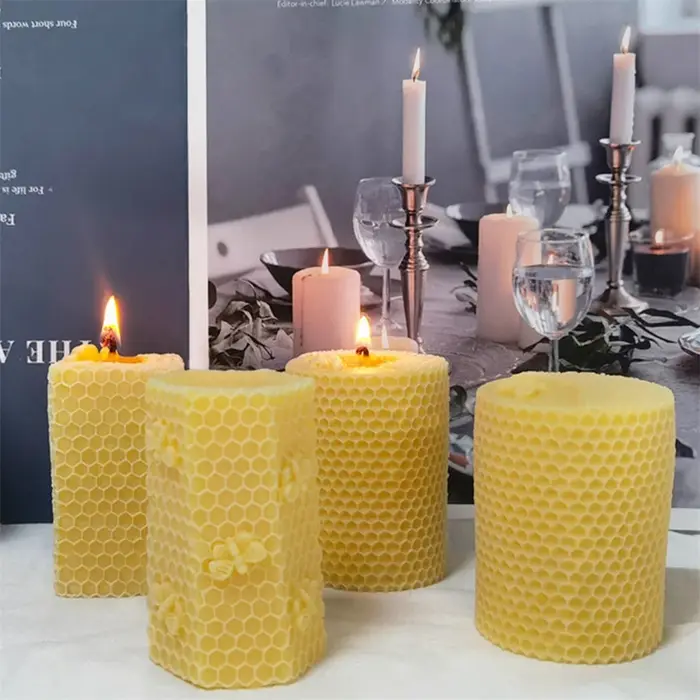 Moules de bougies en nid d'abeille 3D en silicone pour bricolage, décoration de maison, création de savons et plâtres parfumés, cadeaux pour occasions spéciales