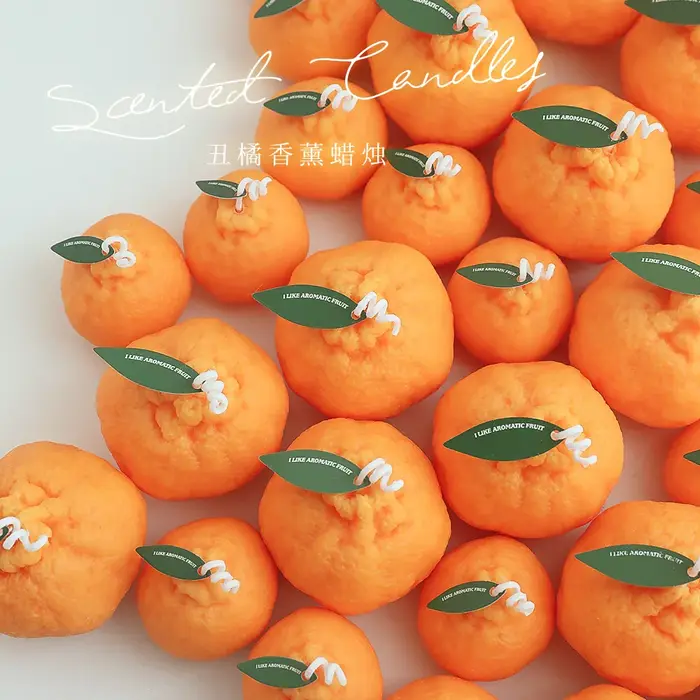 Bougie parfumée faite à la main aux fruits orange