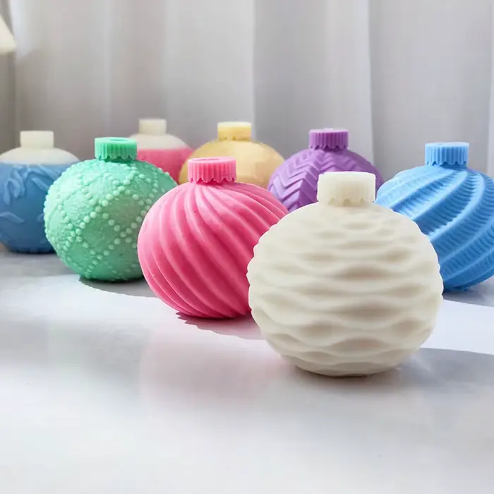 Boule de Noël Moule en silicone à rayures géométriques