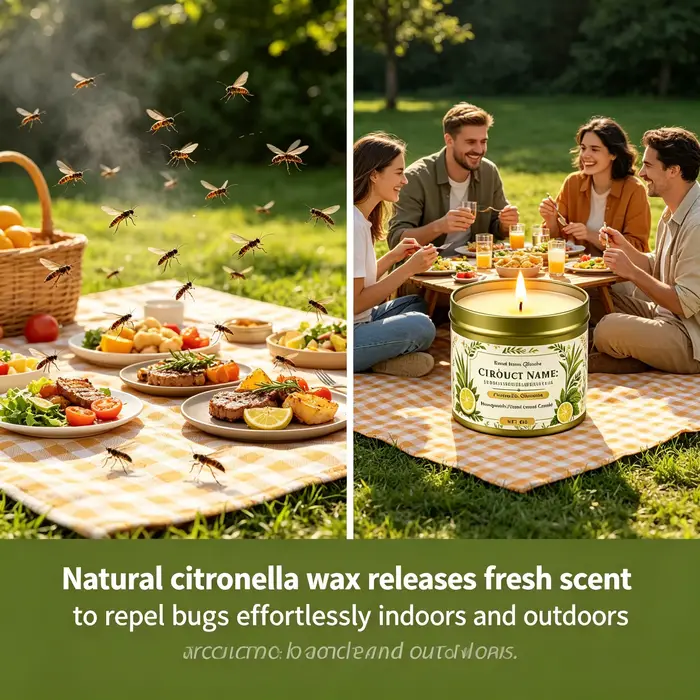 Bougie parfumée à l'huile essentielle de citronnelle | Module de rédaction de contenu produit complet 1 : Informations