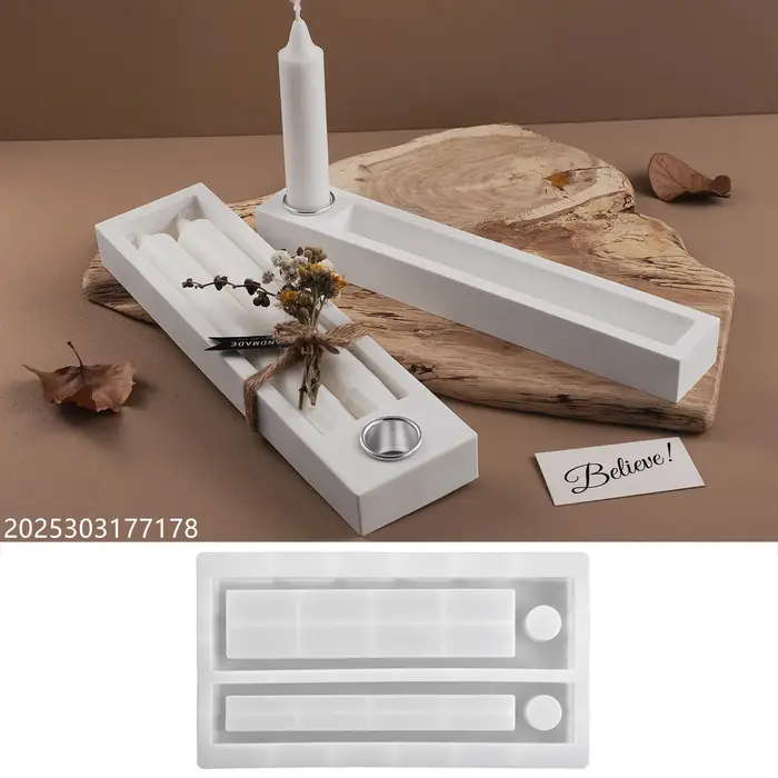 Bricolage époxy gypse ciment cire boîte bougeoir moule