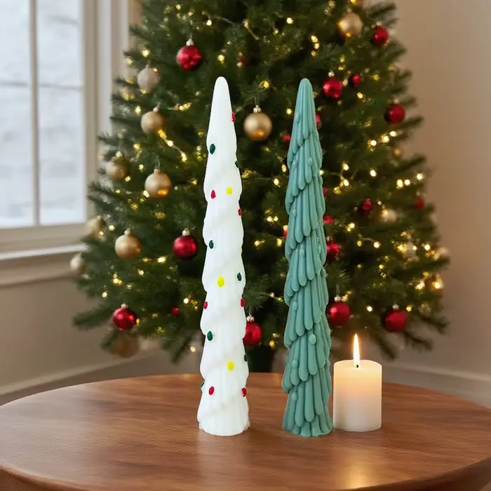 Moule de bougie longue de noël en Silicone, fait à la main, parfum de bougie, décorations en plâtre, cadeaux de noël, artisanat, Kit de fabrication de bougies