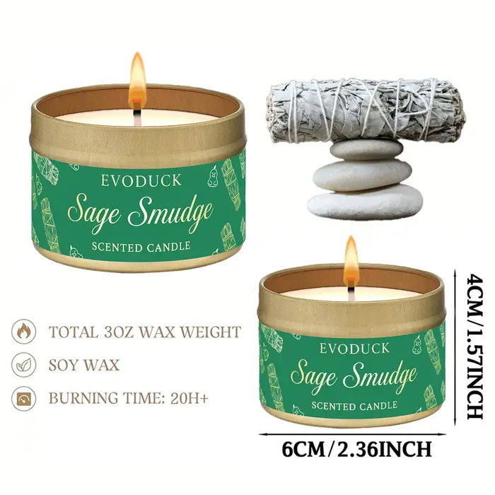 Bougie parfumée aux taches de sauge