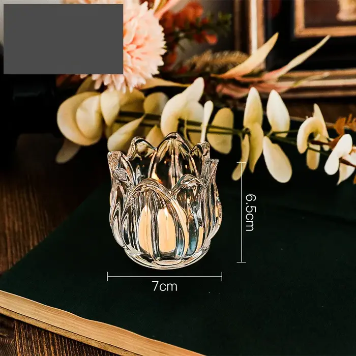 Bougeoir romantique en forme de tulipe, porte-bougie en verre, QueProps ci-après lelight, aromathéra