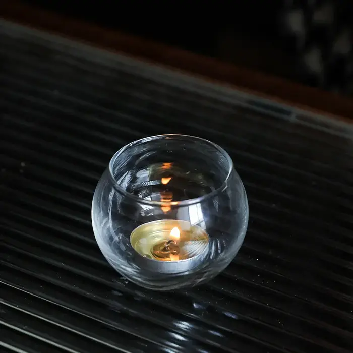 Bougeoir rond en verre européen Simple