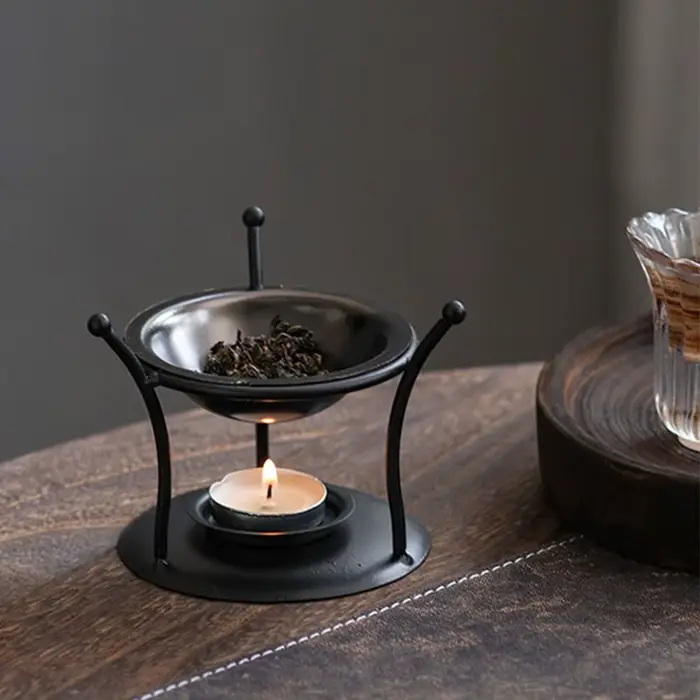 Diffuseur d'huiles essentielles créatif, brûleur d'aromathérapie portable en forme de polygone, support de chauffage de bougie rétro décoratif, utilisation en chambre