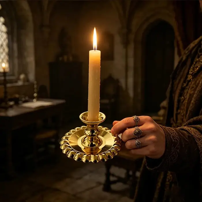 Support de bougie orthodoxe plaqué or fait main avec poignée pour la liturgie religieuse autel domestique dévotion personnelle cadeau chrétien occasions spéciales