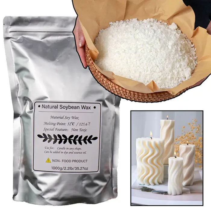 Matériel de fabrication de bougies artisanales DIY : 1 kg de cire de soja pure