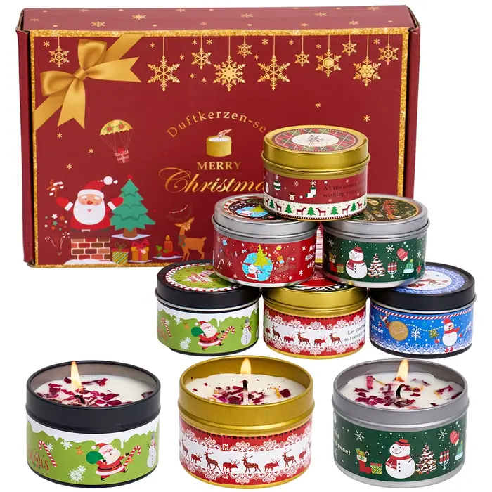 Ensemble de bougies parfumées de noël